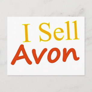 Jag säljer Avon White-bakgrund Vykort