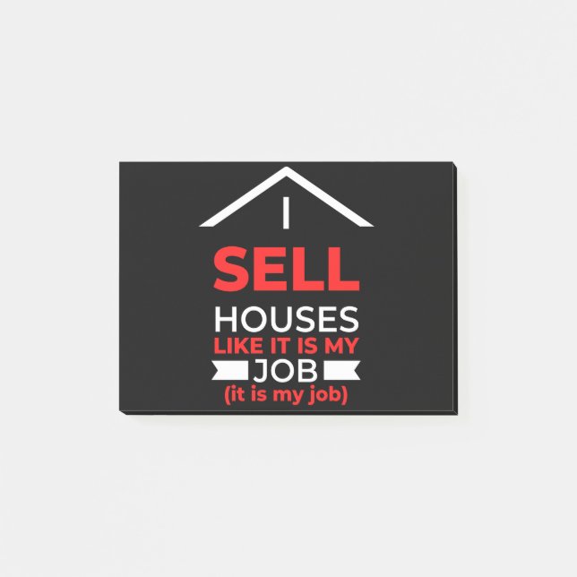 Jag säljer hus som det är mitt jobb post-it block (Framsida)