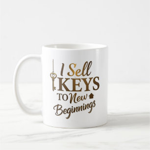 Jag säljer nycklar till Nya Början Anpassad Fast Kaffemugg