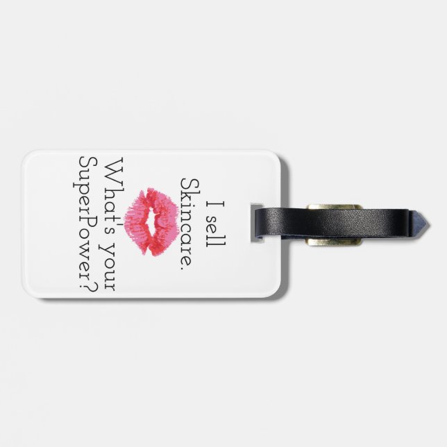 Jag säljer Skincare. Är vad din SuperPower? Märkre Bagagebricka (Baksida Vågrät)