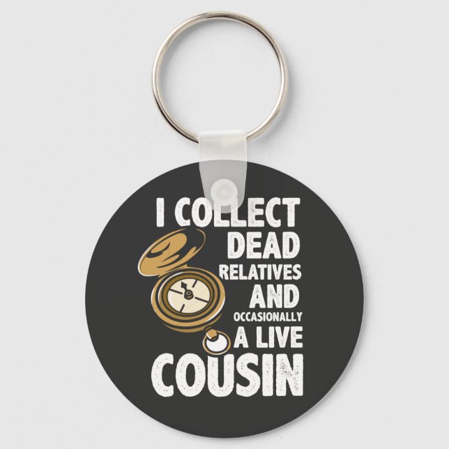 Jag samlar ihop gamla släktingar Genealogy Histori Nyckelring (Framsida)