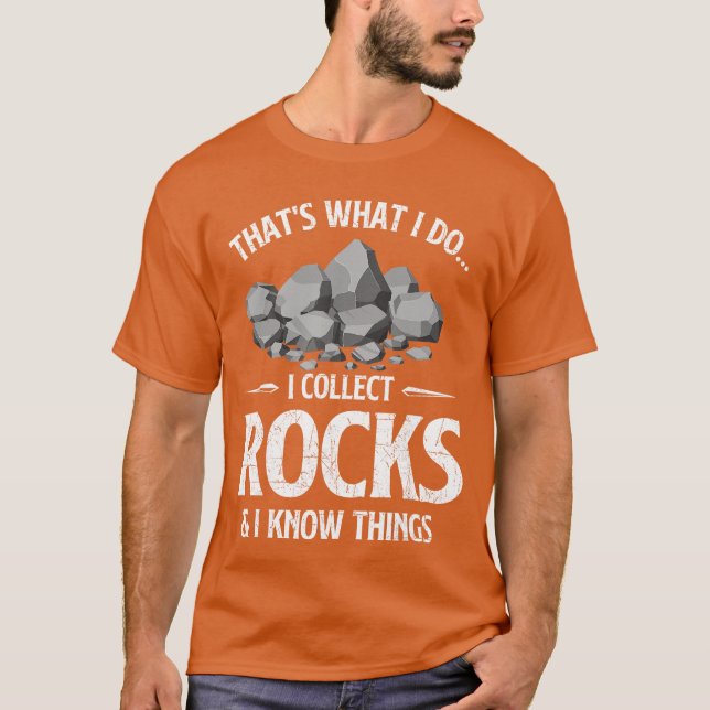 Jag samlar stenar jag vet ingenting Sten samlare G T Shirt (Framsida)
