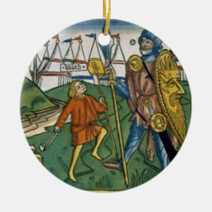 Jag Samuel 17 1-58 David besegrar Goliath och Julgransprydnad Keramik