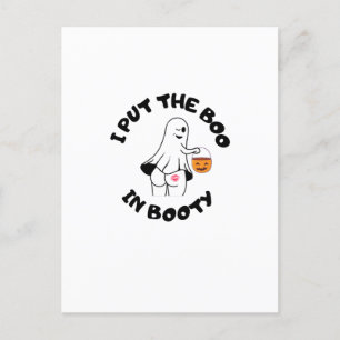 Jag satte boo framför bootyn, ett lustigt spöke vykort