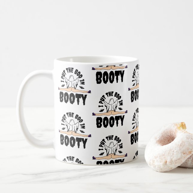 Jag satte Boo i Bootyn Funny Halloween Ghost-kvinn Kaffemugg (Med munk)