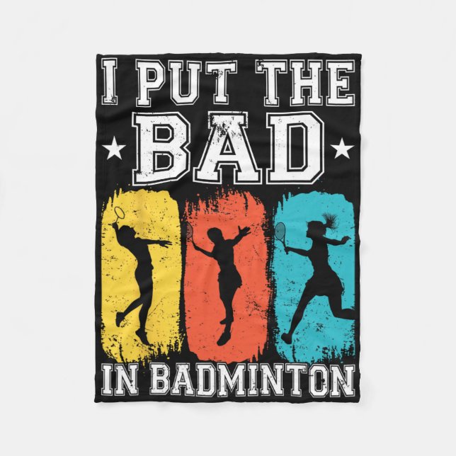 Jag satte den onda i Badminton I Shuttle I Badmint Fleecefilt (Framsidan)