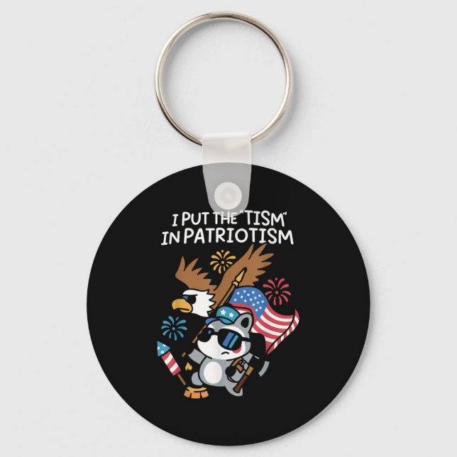 Jag satte Tismen i patriotism Athletic Eagle Nyckelring (Framsida)