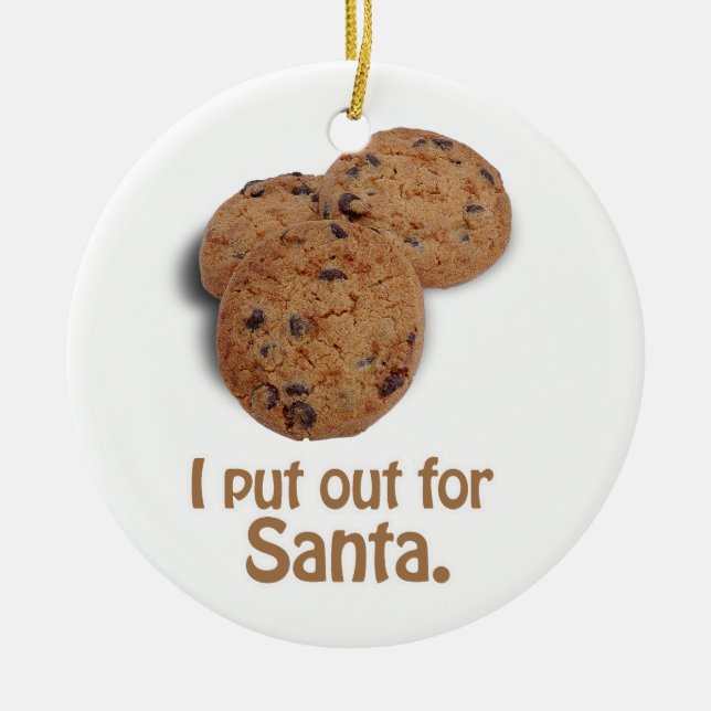 Jag satte ut för Santa - .png Julgransprydnad Keramik (Framsidan)