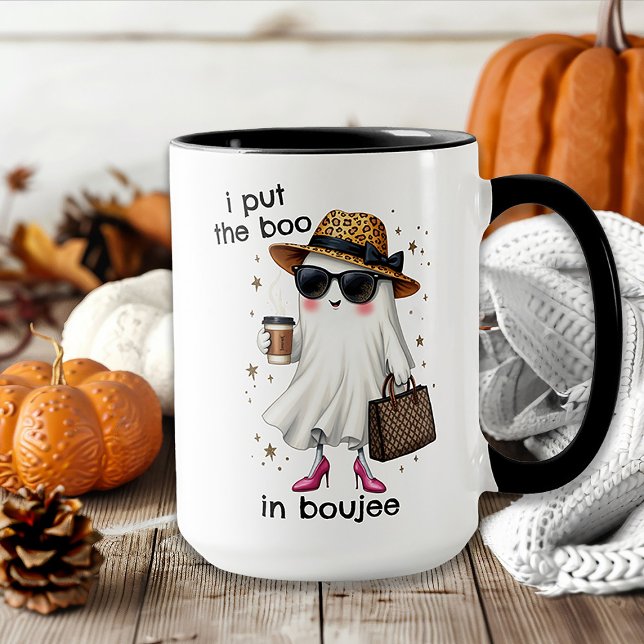 Jag sätter Boo i Boujee Ghost Coquette Halloween Mugg (Skapare uppladdad)