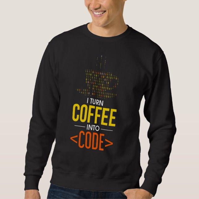 Jag sätter kaffet i kodprogram Computer Geek Coder Lång Ärmad Tröja (Framsida)
