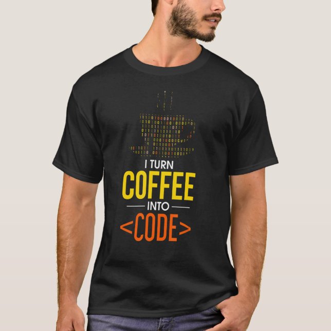 Jag sätter kaffet i kodprogram Computer Geek Coder T Shirt (Framsida)