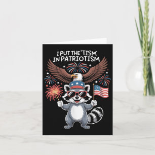 Jag Sätter Tism I Patriotism Atletisk Örn _2 Kort