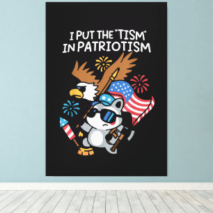 Jag Sätter Tism i Patriotism Atletisk Örn Canvastryck