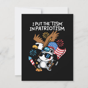 Jag Sätter Tism i Patriotism Atletisk Örn Julkort