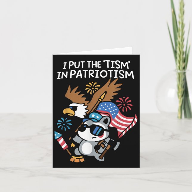 Jag Sätter Tism I Patriotism Atletisk Örn Kort (Framsida)