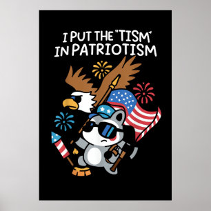 Jag Sätter Tism i Patriotism Atletisk Örn Poster