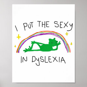 Jag Sätter Y I Dyslexi Rolig Söt Groda Citat Poster
