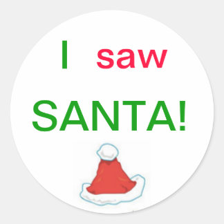 Jag Saw Santa Stickers Runt Klistermärke