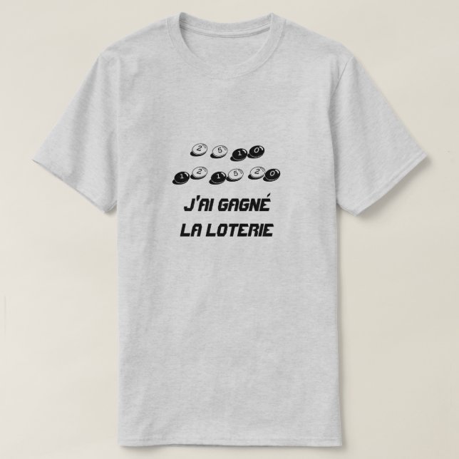 Jag segrade lotterit i franskt t-shirt (Design framsida)