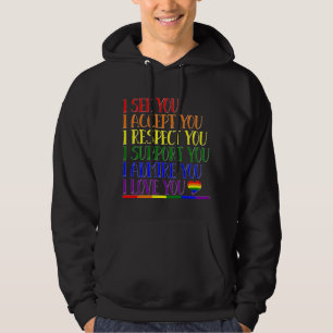 Jag ser, accepterar, respekterar, stöder, ger mig, hoodie