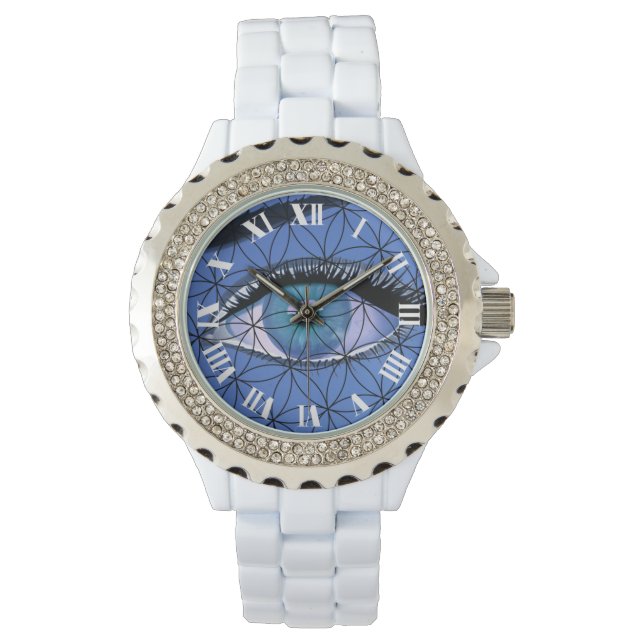 Jag ser alla se blå öga armbandsur (Framsida)