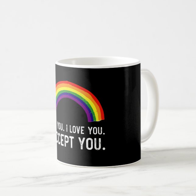 Jag ser att jag Kärlek.. Jag accepterar Gay pride  Kaffemugg (Framsida höger)