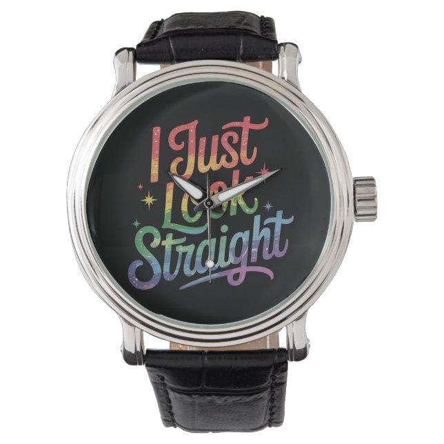Jag ser bara hetero HBTQ regnbåge stolt allierad Armbandsur (Framsida)
