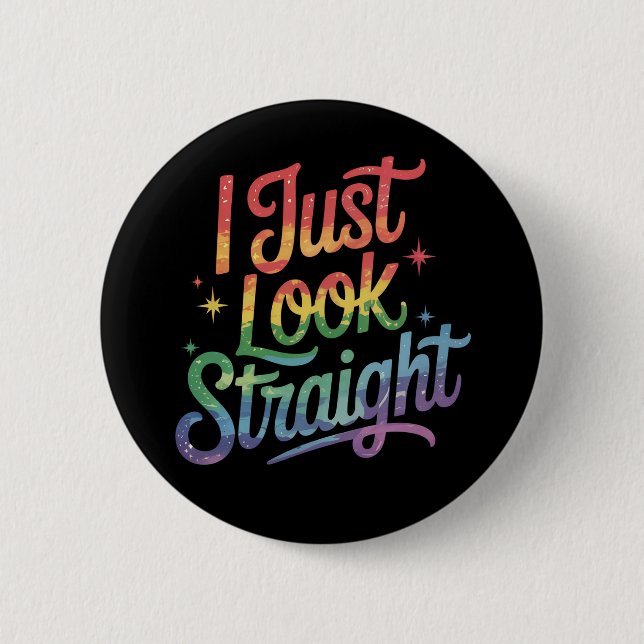 Jag ser bara hetero HBTQ regnbåge stolt allierad Knapp (Framsida)