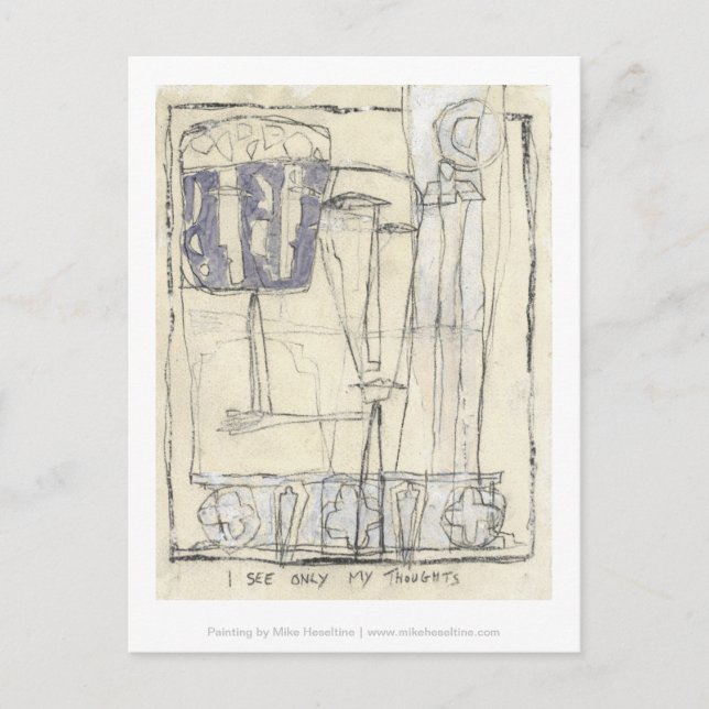 Jag ser bara mina tankar vykort (Framsida)