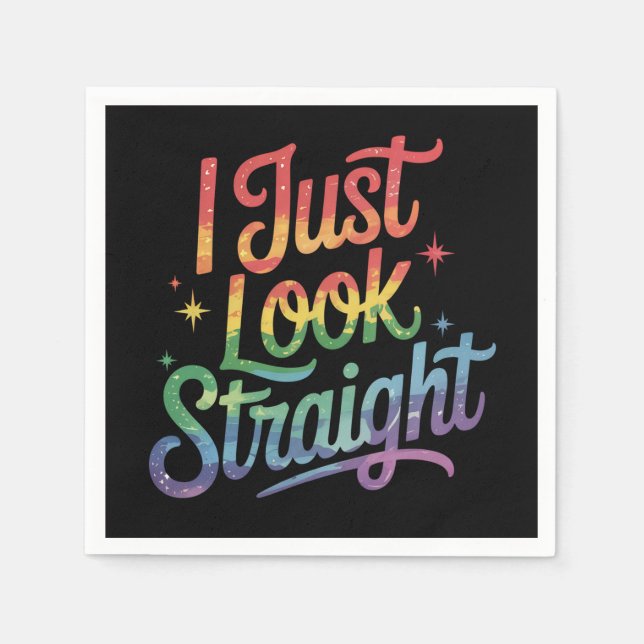 Jag ser bara Rak Gay Rainbow LGBTQ Pride Ally Pappersservett (Framsidan)