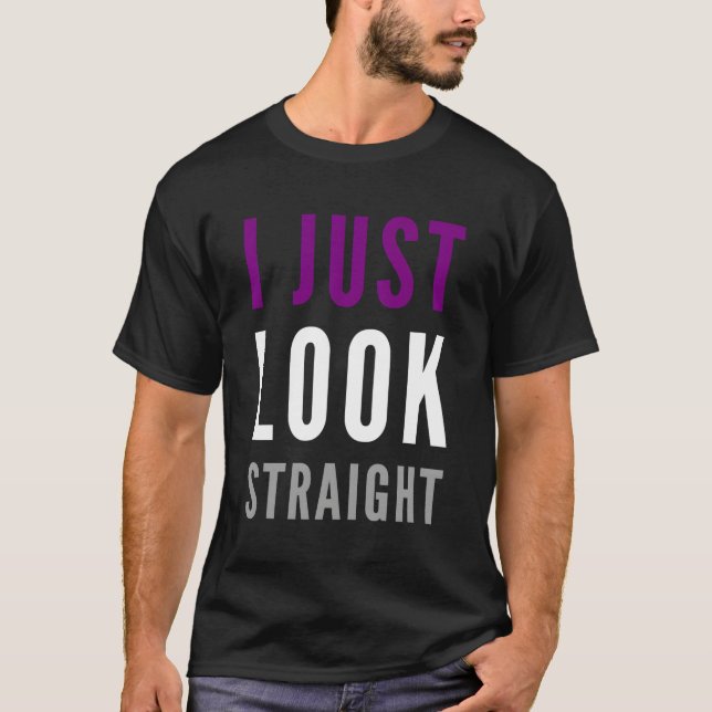 Jag ser bara Rakt Asex Lgbt Ace Pride Flagga T Shirt (Framsida)