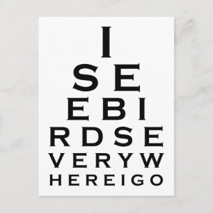 Jag ser Birds Eyechart Vykort