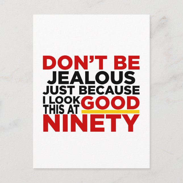 Jag ser bra ut på 90-årsfirande designs vykort (Framsida)