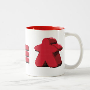 Jag ser den röda Meeple kaffemuggen Två-Tonad Mugg