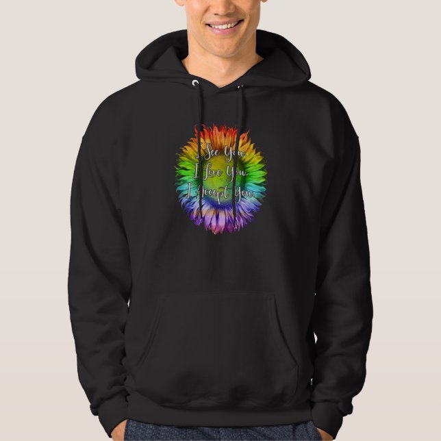 Jag ser dig i Kärlek.. Jag accepterar dig Lgbtq Al Hoodie (Framsida)