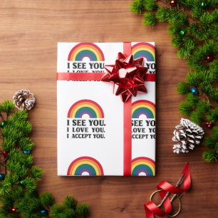 Jag ser dig jag älskar dig jag accepterar dig HBTQ Presentpapper
