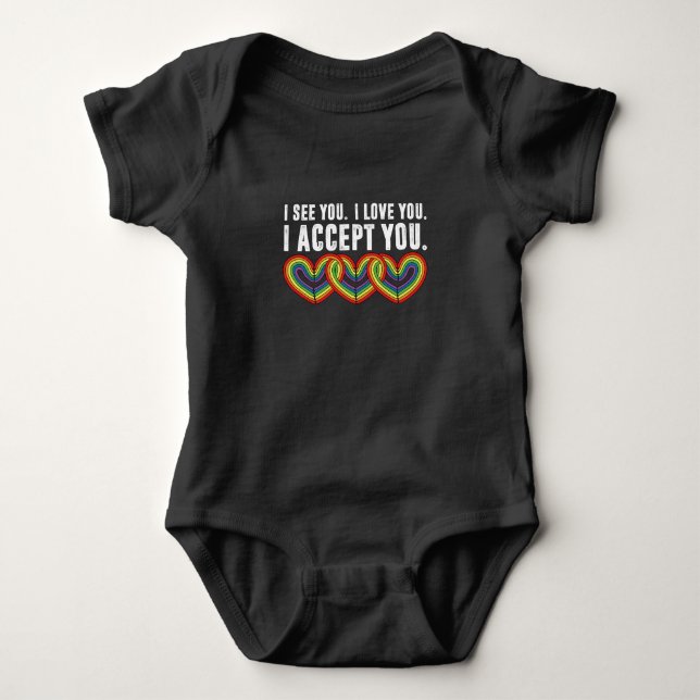 Jag ser dig jag älskar dig jag accepterar dig regn t shirt (Framsida)
