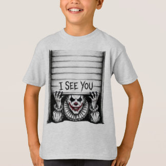 Jag ser dig - Kuslig clown Halloween-skräck T-shir T Shirt