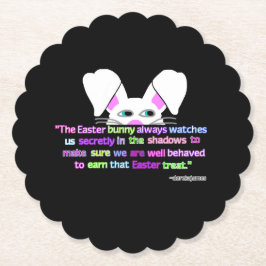 Jag ser dig, Påskhare Scalloped Round Underlägg Papper