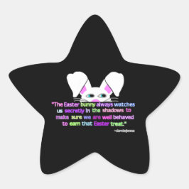 Jag ser dig, Påskhare Star Sticker. Stjärnformat Klistermärke