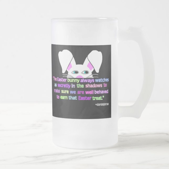 Jag ser dig, Påskhare stort frostat glas Mugg (Höger)