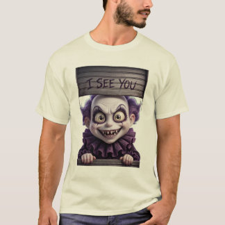 Jag ser dig - Pixar-stil kuslig clown Halloween PN T Shirt