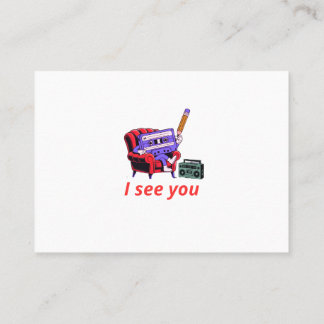 Jag ser dig Retro Cassette Lounge Visitkort