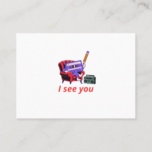 Jag ser dig Retro Cassette Lounge Visitkort (Baksida)