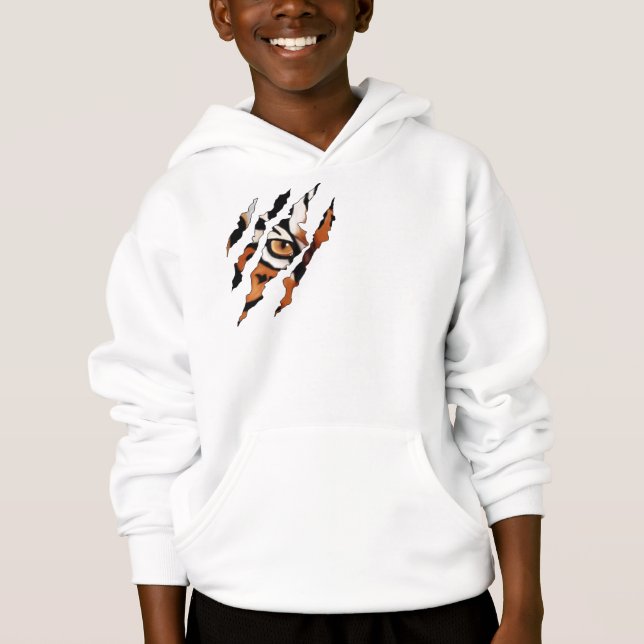 Jag ser dig. Tiger Öga och Klo Sweatshirt T Shirt (Framsida)
