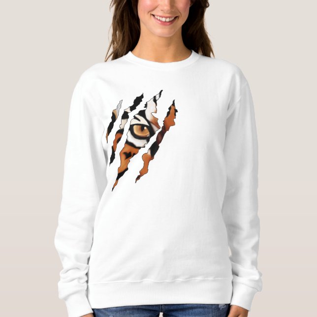 Jag ser dig. Tigress Öga och Klo Sweatshirt T Shirt (Framsida)