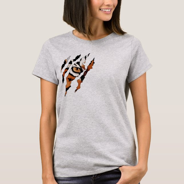 Jag ser dig. Tigress Öga och Klo T-Shirt (Framsida)