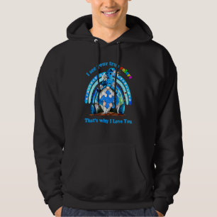 Jag ser din sanna Färg Blue Rainbow Gnome Autism A Hoodie