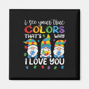 Jag ser din sanna Färg Gnomes Autism Awareness Spe Magnet