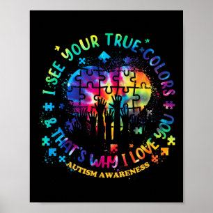 Jag ser din sanna Färg Puzzle World Autism Awarene Poster